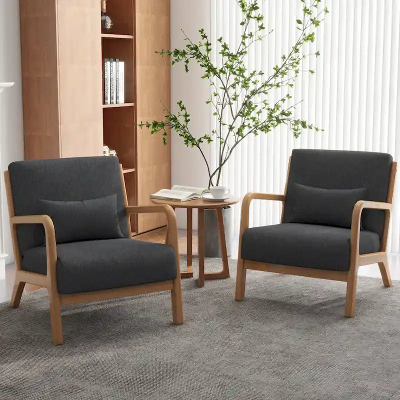 Fauteuils d'appoint rembourrés avec oreillers (lot de 2)