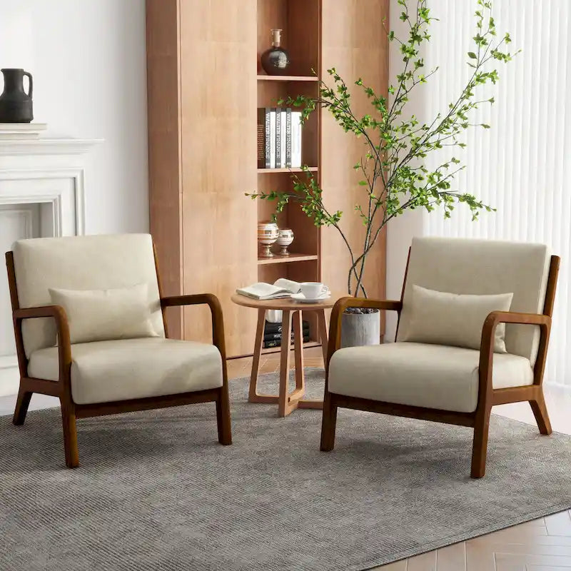 Fauteuils d'appoint rembourrés avec oreillers (lot de 2)