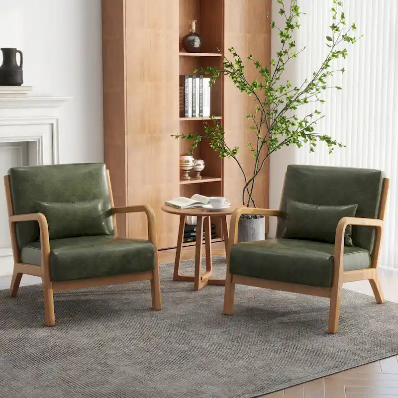Fauteuils d'appoint rembourrés avec oreillers (lot de 2)