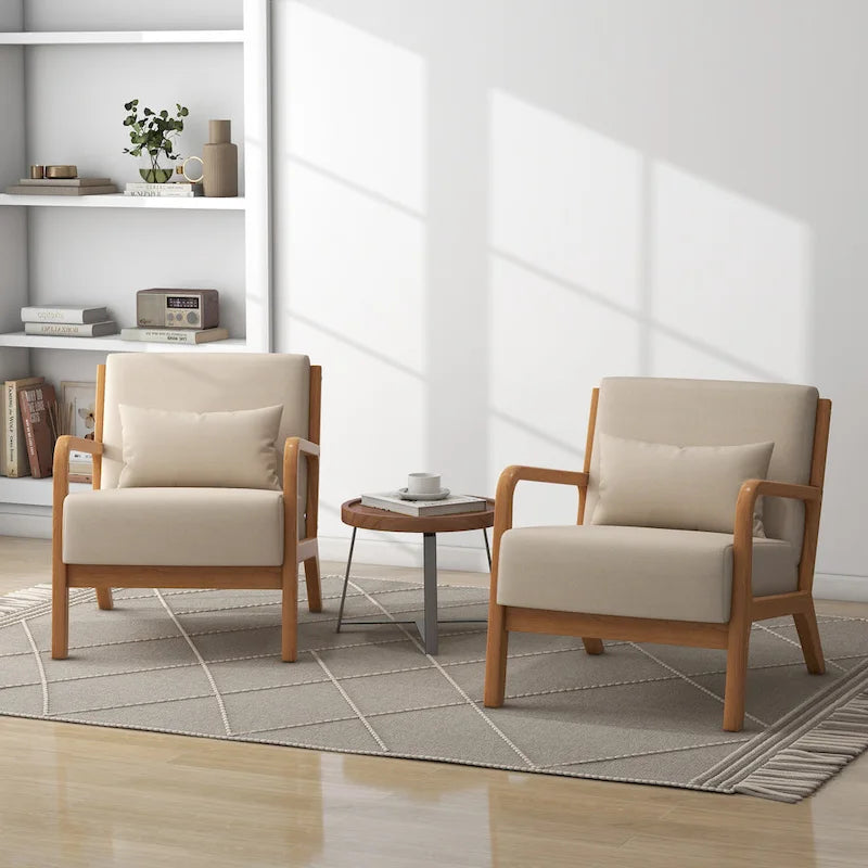 Fauteuils d'appoint rembourrés avec oreillers (lot de 2)