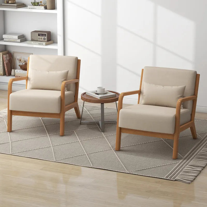 Fauteuils d'appoint rembourrés avec oreillers (lot de 2)