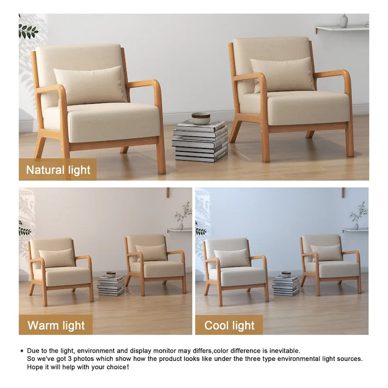Fauteuils d'appoint rembourrés avec oreillers (lot de 2)