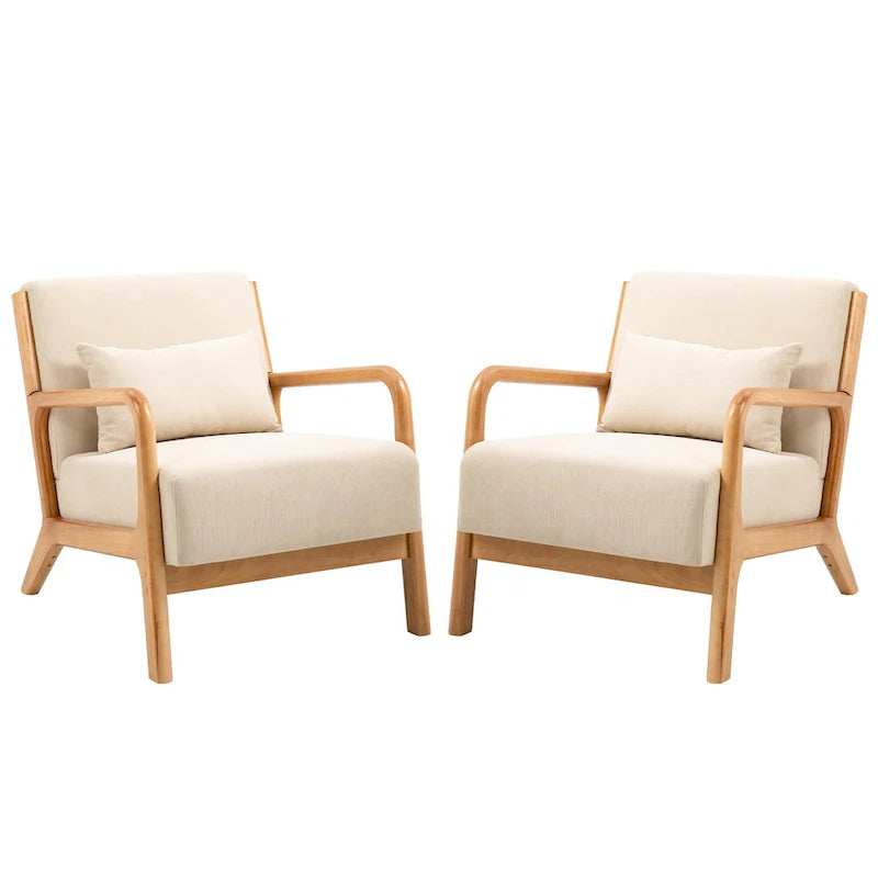 Fauteuils d'appoint rembourrés avec oreillers (lot de 2)