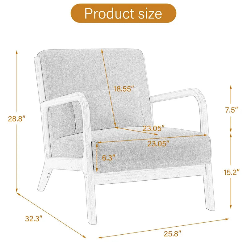 Fauteuils d'appoint rembourrés avec oreillers (lot de 2)