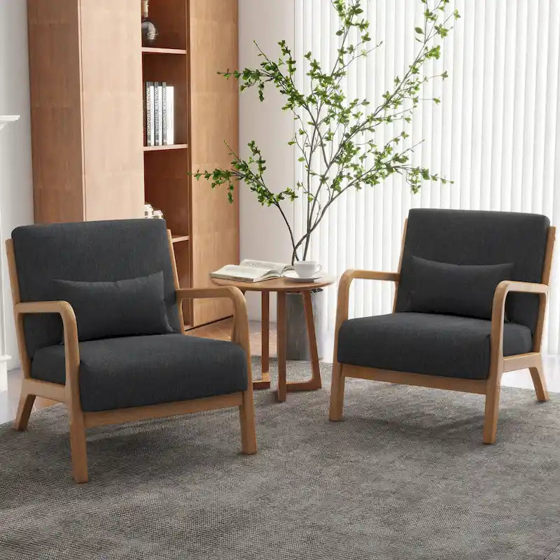 Fauteuils d'appoint rembourrés avec oreillers (lot de 2)