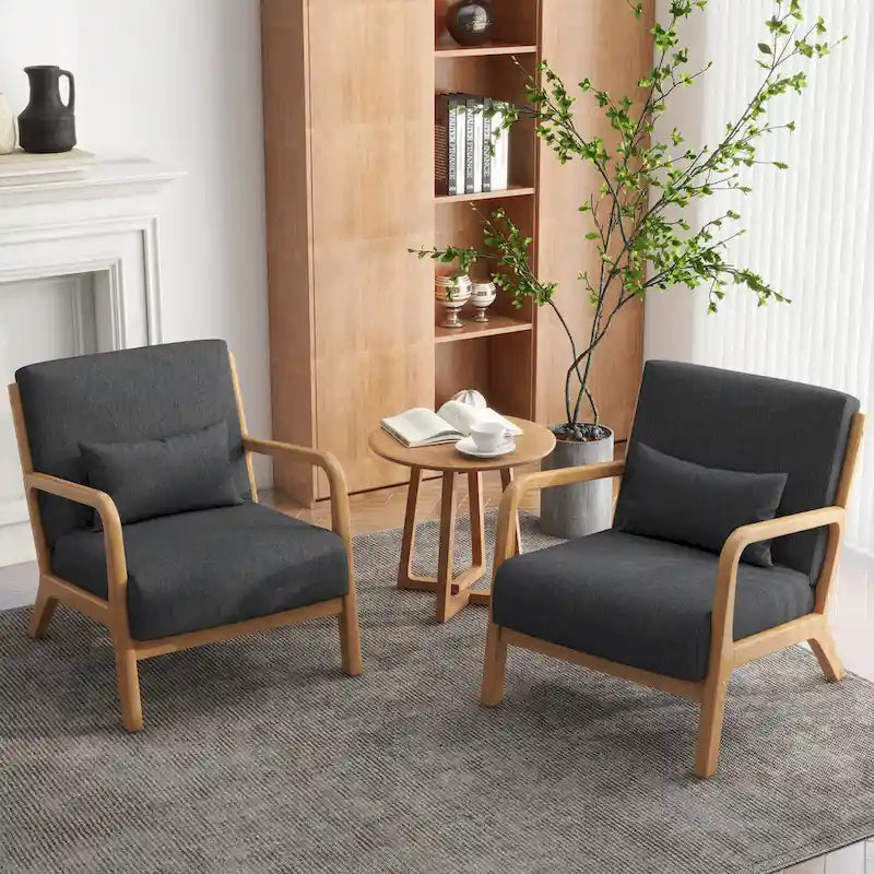 Fauteuils d'appoint rembourrés avec oreillers (lot de 2)