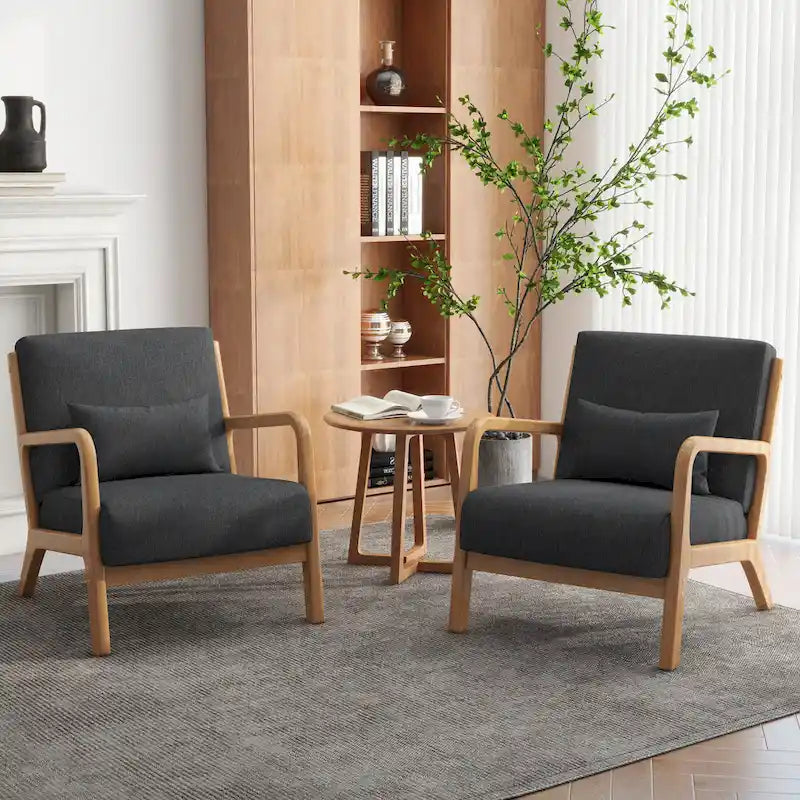 Fauteuils d'appoint rembourrés avec oreillers (lot de 2)