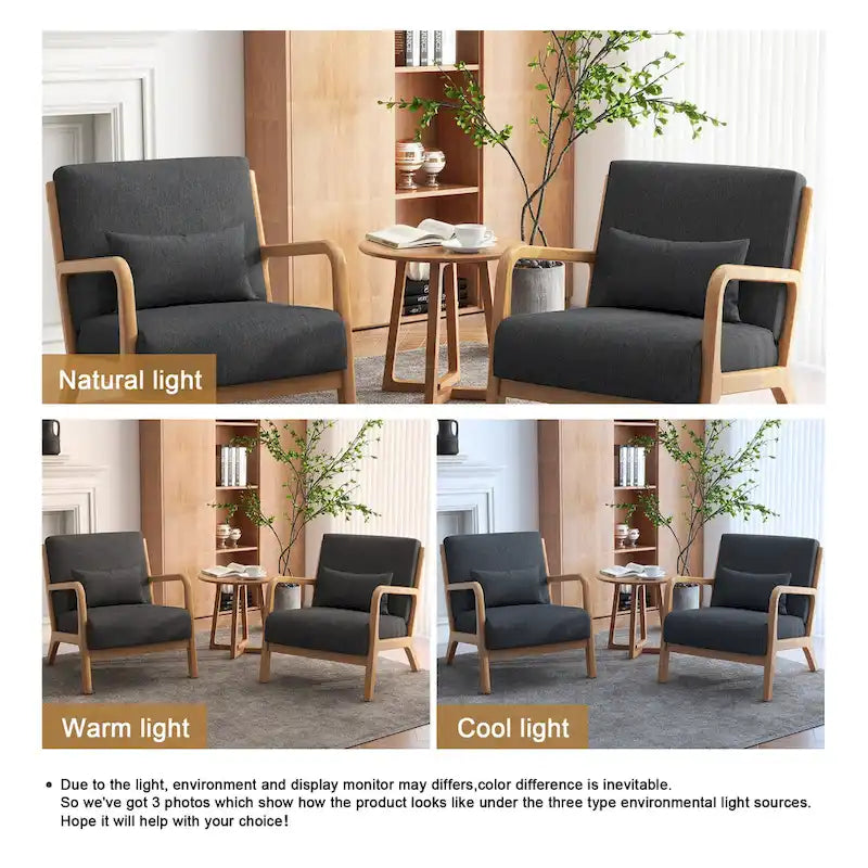 Fauteuils d'appoint rembourrés avec oreillers (lot de 2)