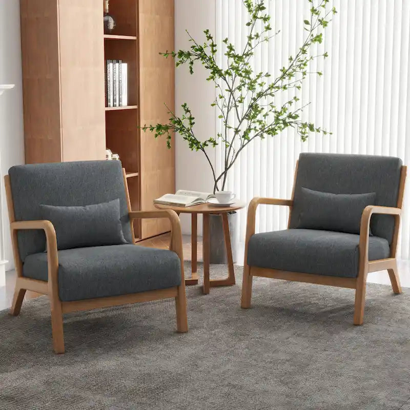 Fauteuils d'appoint rembourrés avec oreillers (lot de 2)