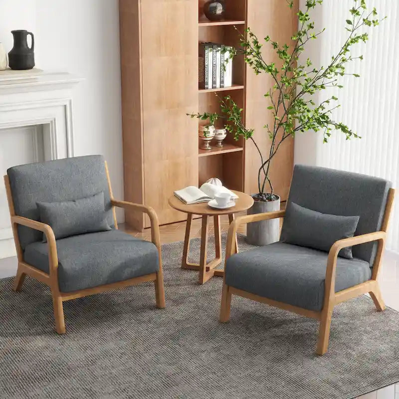 Fauteuils d'appoint rembourrés avec oreillers (lot de 2)