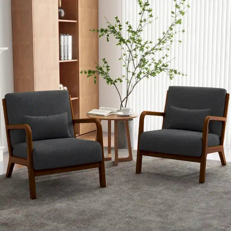 Fauteuils d'appoint rembourrés avec oreillers (lot de 2)