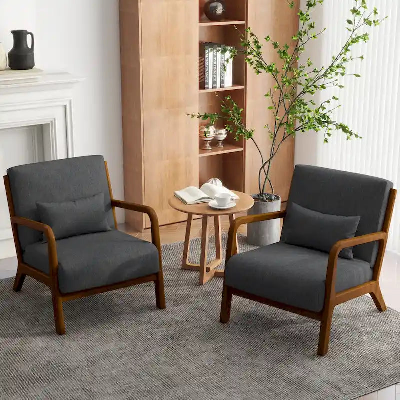 Fauteuils d'appoint rembourrés avec oreillers (lot de 2)