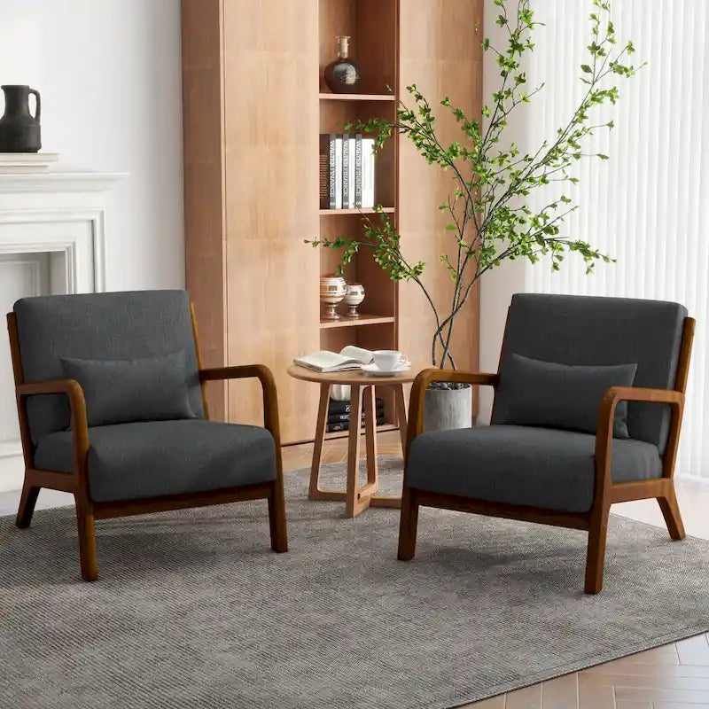 Fauteuils d'appoint rembourrés avec oreillers (lot de 2)