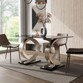 Furniture of America Tualatin Modern 58-inch Glass Top Dining Table