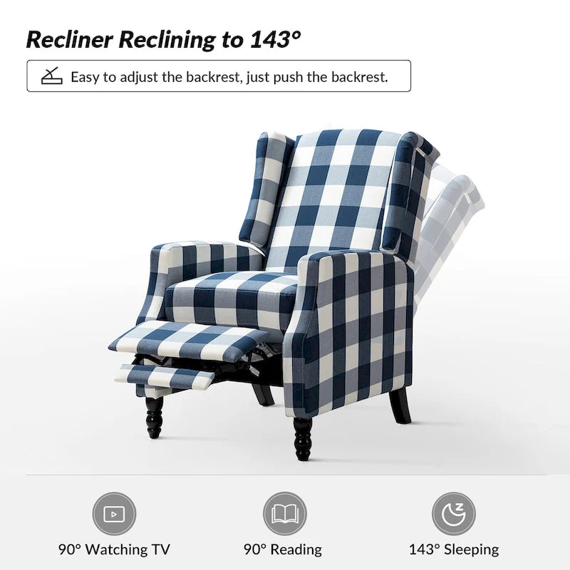Fauteuil inclinable à dossier haut et bascule manuelle de style Mid-Century Modern