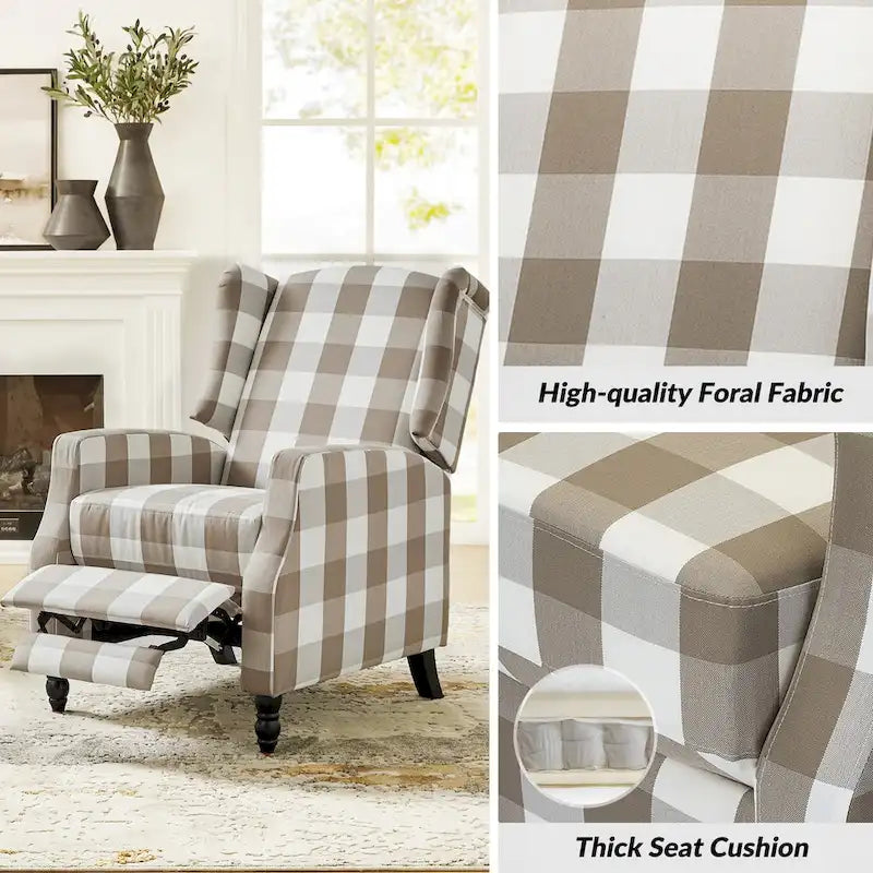 Fauteuil inclinable à dossier haut et bascule manuelle de style Mid-Century Modern