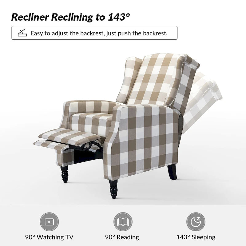 Fauteuil inclinable à dossier haut et bascule manuelle de style Mid-Century Modern