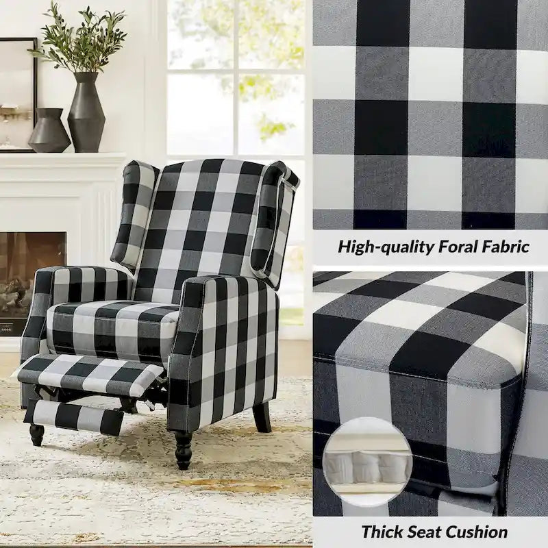 Fauteuil inclinable à dossier haut et bascule manuelle de style Mid-Century Modern