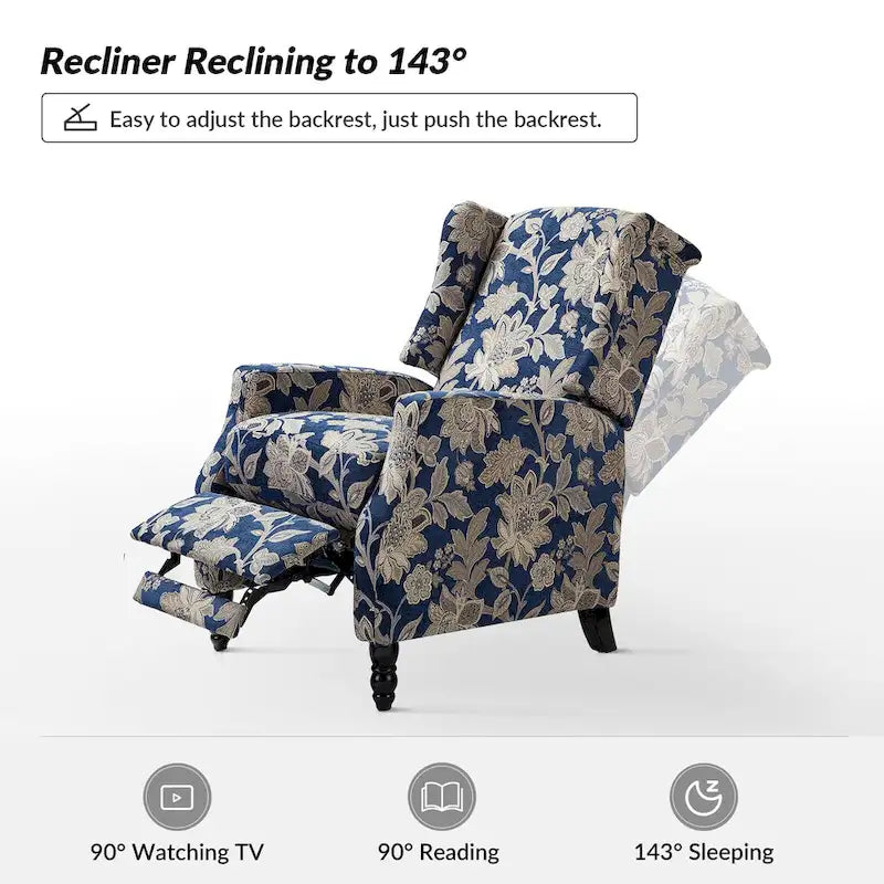 Fauteuil inclinable à dossier haut et bascule manuelle de style Mid-Century Modern
