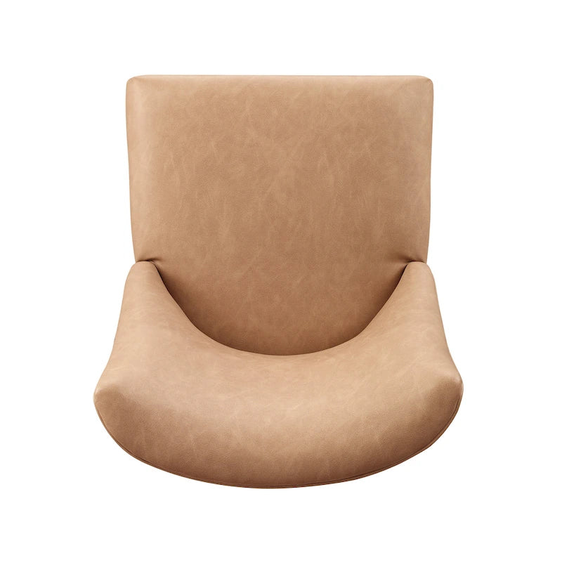 Chaises de salle à manger en similicuir à dossier incurvé avec clous décoratifs, lot de 2