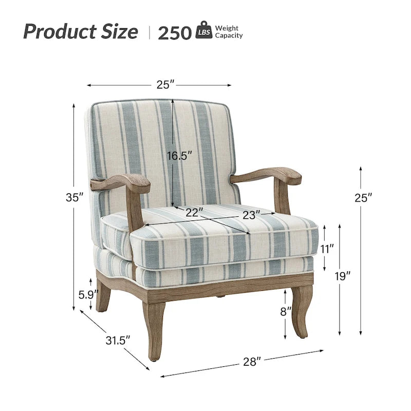 Fauteuil en polyester de ferme avec pieds en bois massif
