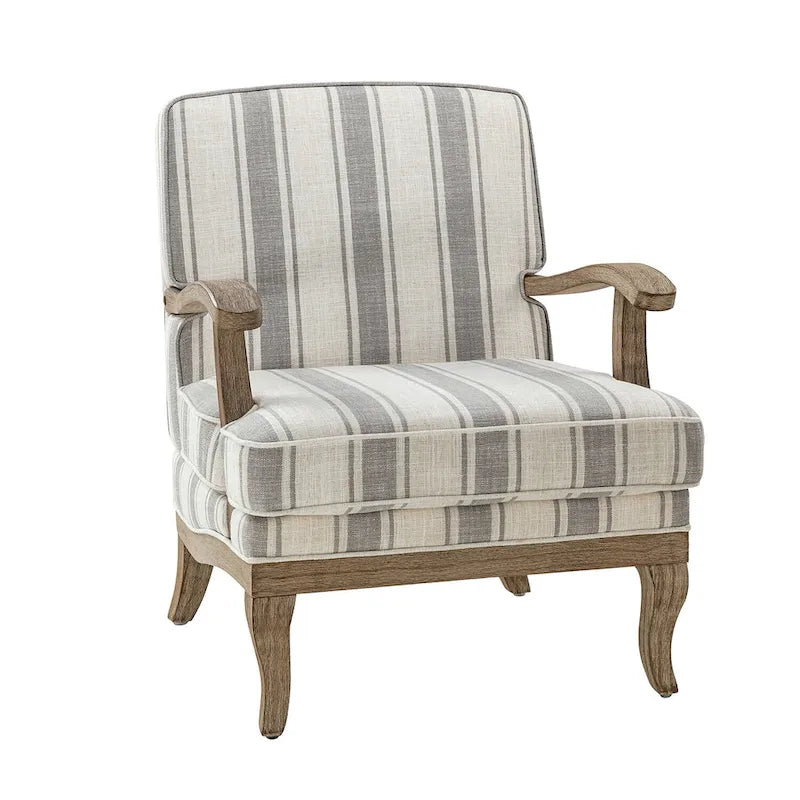Fauteuil en polyester de ferme avec pieds en bois massif