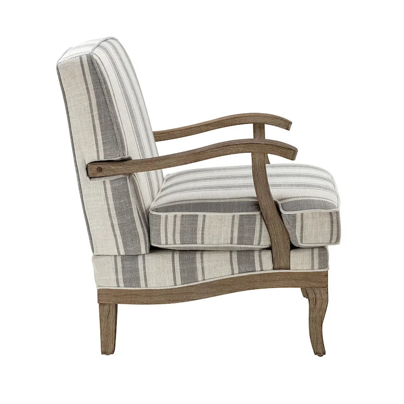 Fauteuil en polyester de ferme avec pieds en bois massif