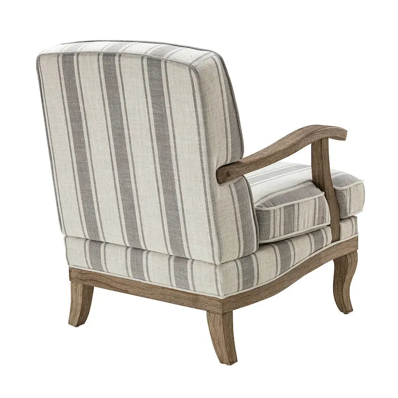 Fauteuil en polyester de ferme avec pieds en bois massif
