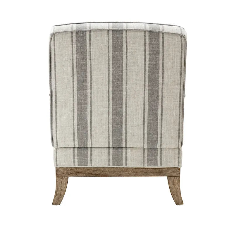 Fauteuil en polyester de ferme avec pieds en bois massif