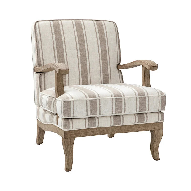 Fauteuil en polyester de ferme avec pieds en bois massif
