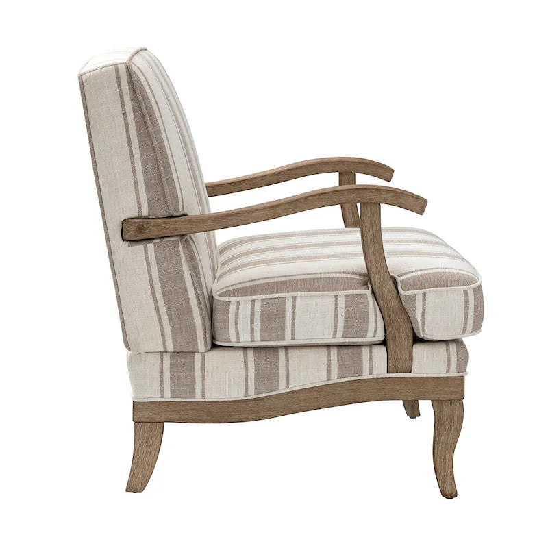Fauteuil en polyester de ferme avec pieds en bois massif