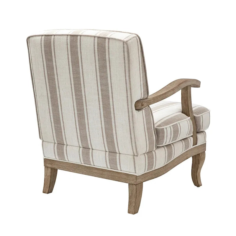 Fauteuil en polyester de ferme avec pieds en bois massif