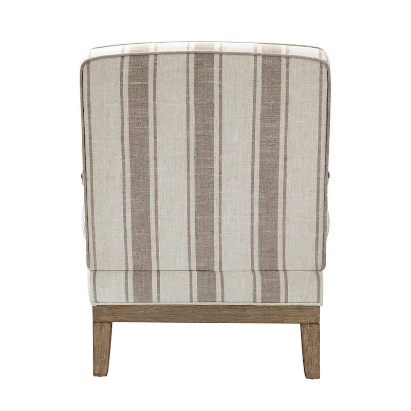 Fauteuil en polyester de ferme avec pieds en bois massif