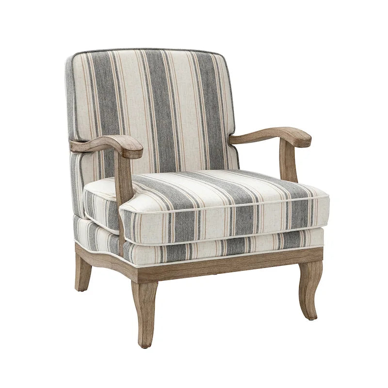 Fauteuil en polyester de ferme avec pieds en bois massif