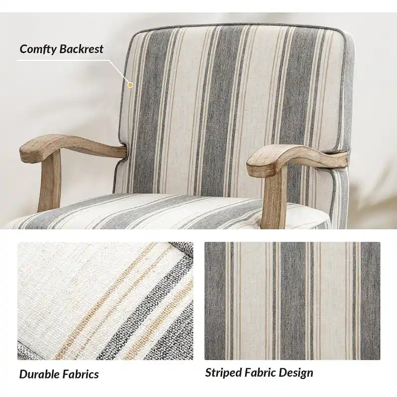 Fauteuil en polyester de ferme avec pieds en bois massif
