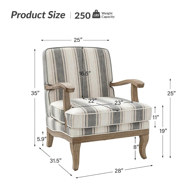 Fauteuil en polyester de ferme avec pieds en bois massif