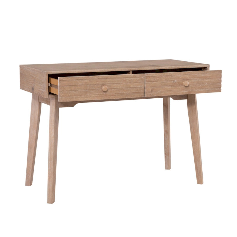 Bureau d'écriture en bois moderne Mid-Century avec 2 tiroirs, 107 cm