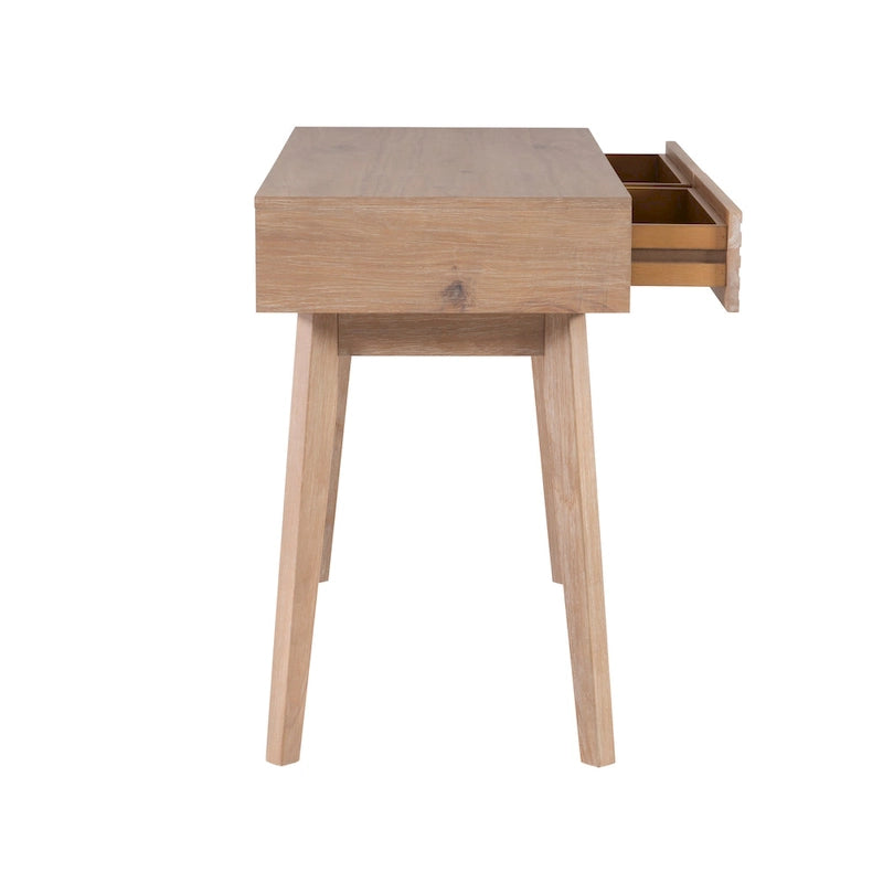 Bureau d'écriture en bois moderne Mid-Century avec 2 tiroirs, 107 cm
