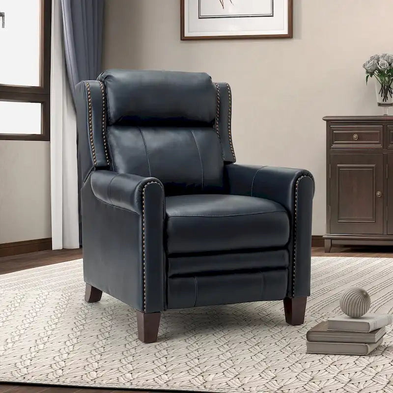 Fauteuil inclinable manuel en cuir véritable de 32,48 po de largeur