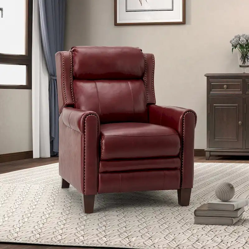Fauteuil inclinable manuel en cuir véritable de 32,48 po de largeur