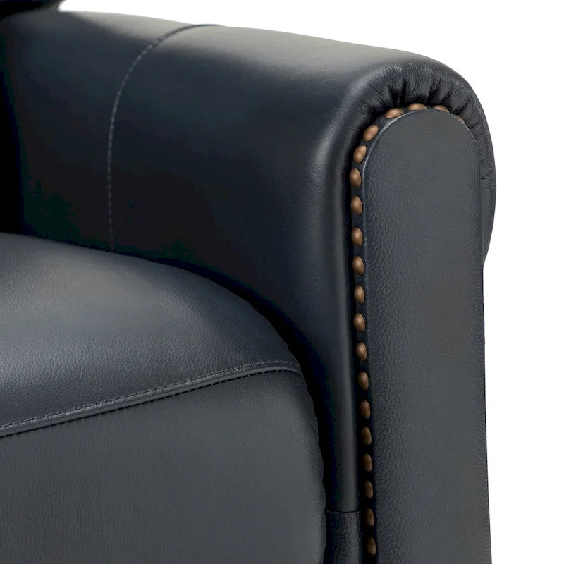 Fauteuil inclinable manuel en cuir véritable de 32,48 po de largeur