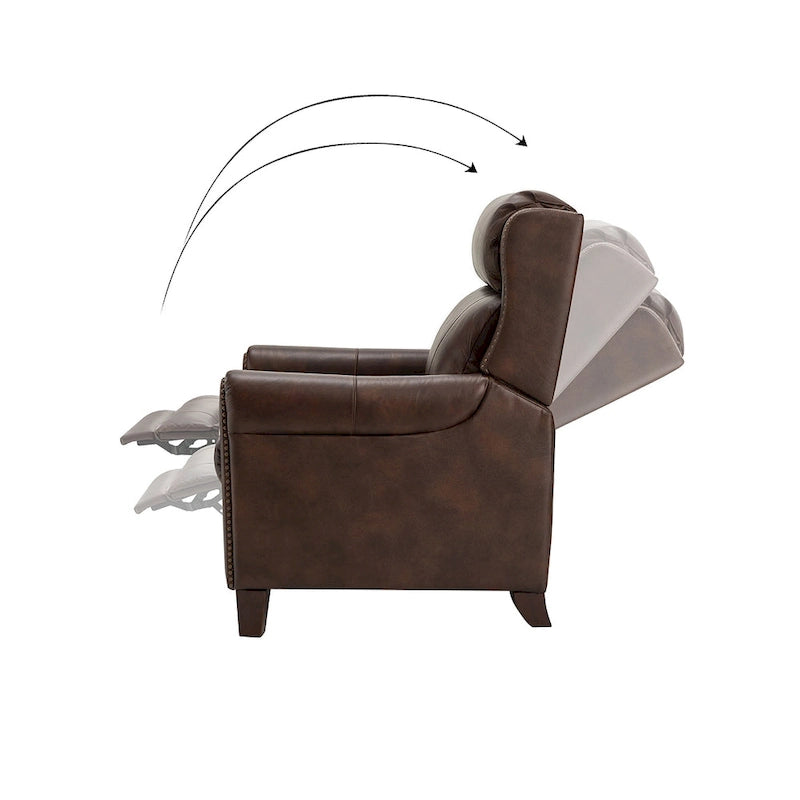 Fauteuil inclinable manuel en cuir véritable de 32,48 po de largeur