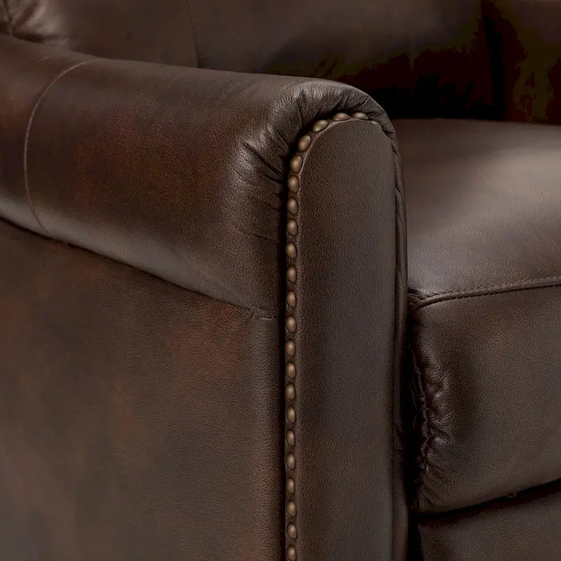 Fauteuil inclinable manuel en cuir véritable de 32,48 po de largeur