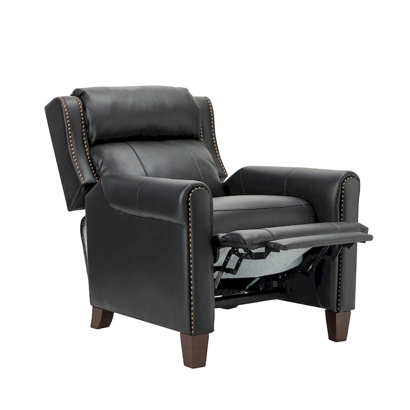 Fauteuil inclinable manuel en cuir véritable de 32,48 po de largeur