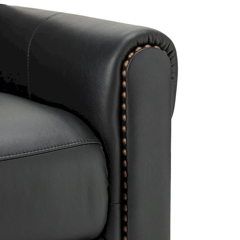 Fauteuil inclinable manuel en cuir véritable de 32,48 po de largeur