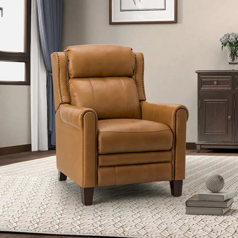 Fauteuil inclinable manuel en cuir véritable de 32,48 po de largeur