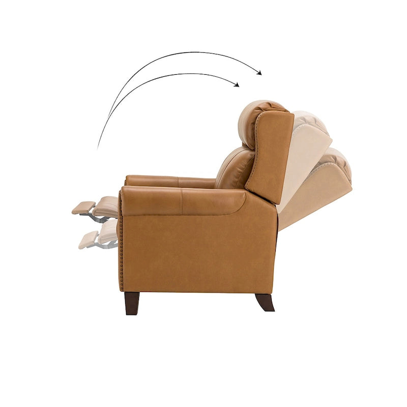 Fauteuil inclinable manuel en cuir véritable de 32,48 po de largeur