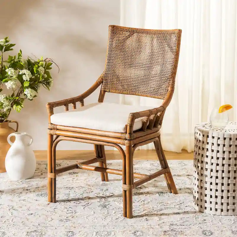 Fauteuil coussin en rotin Coastal, 22 la. x 24 prof. x 37 H