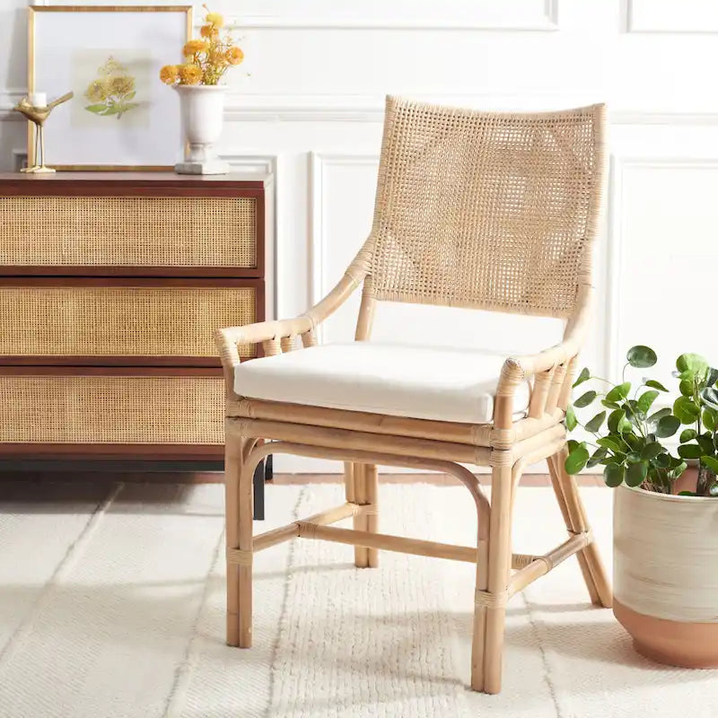 Fauteuil coussin en rotin Coastal, 22 la. x 24 prof. x 37 H