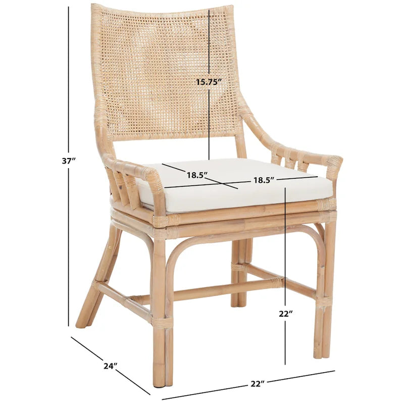 Fauteuil coussin en rotin Coastal, 22 la. x 24 prof. x 37 H